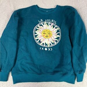Teal Sun Graphic Sweater